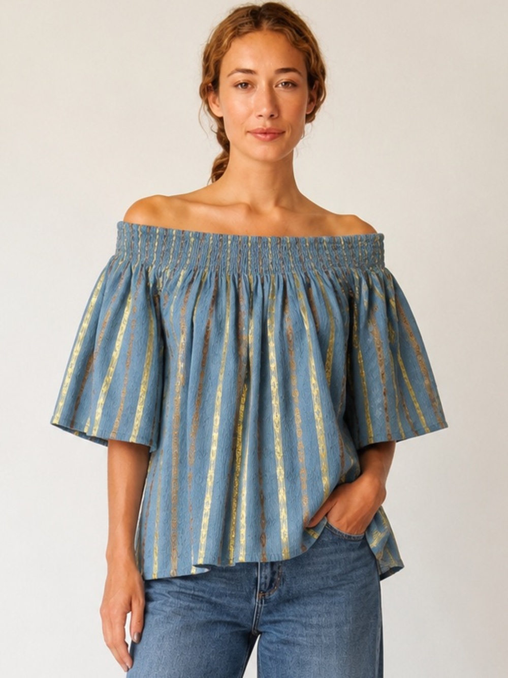 Ace & Jig Marisol Top Metallic Stripe Size XS